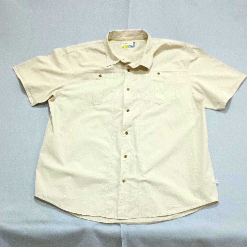 Magellan Outdoors Adventure Gear Men's 2XL Beige Solid Point Collar SS Button-Up